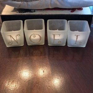 ON SALE TODAY! Noel Glass Votives with Flickering Battery Operated Candles